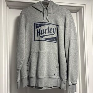 Hurley Heather Gray Hoodie with Navy Logo